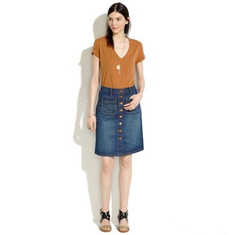 Madewell High Rise Jean Skirt